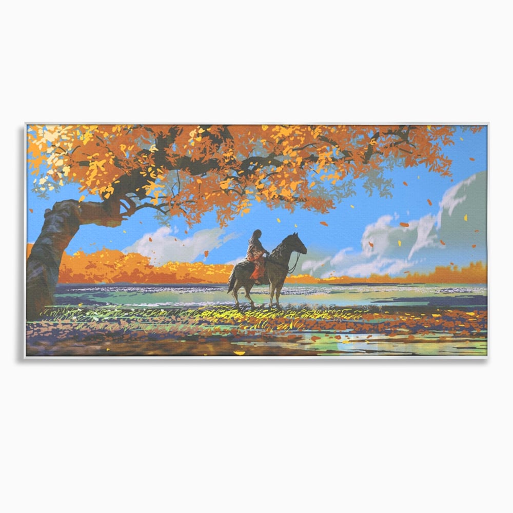 Tablou Canvas Premium LuxCanva® A1270, Girl With Horse, Cal, Copac, Frunze, Fata, Dormitor, Culori Vibrante
