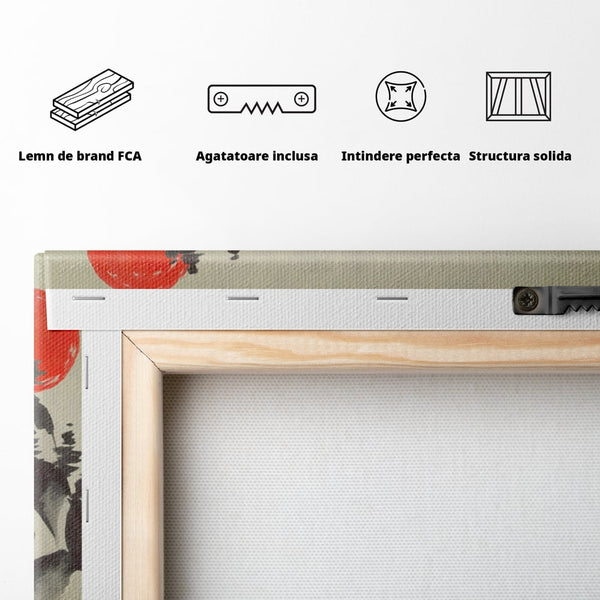 Tablou Canvas Premium LuxCanva® A1272, Japan Traditional Sumi, Living, Sakura, Barca, Apa, Dormitor, Culori Vibrante
