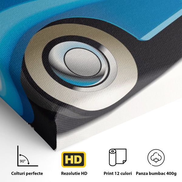 Tablou Canvas Premium LuxCanva® A1273, Blue Old Car, Camera Copil, Masina De Epoca, Albastru, Dormitor, Culori Vibrante