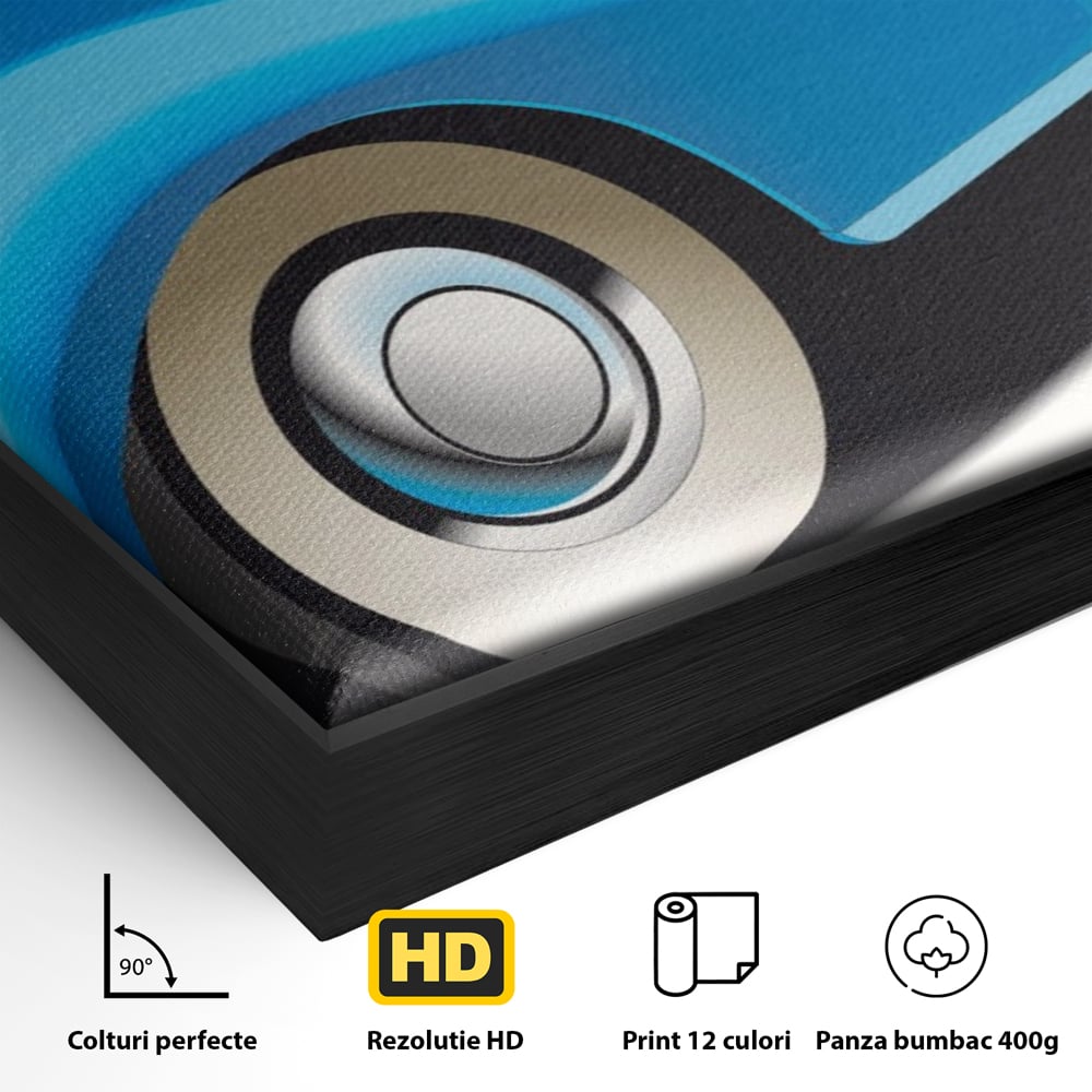 Tablou Canvas Premium LuxCanva® A1273, Blue Old Car, Camera Copil, Masina De Epoca, Albastru, Dormitor, Culori Vibrante
