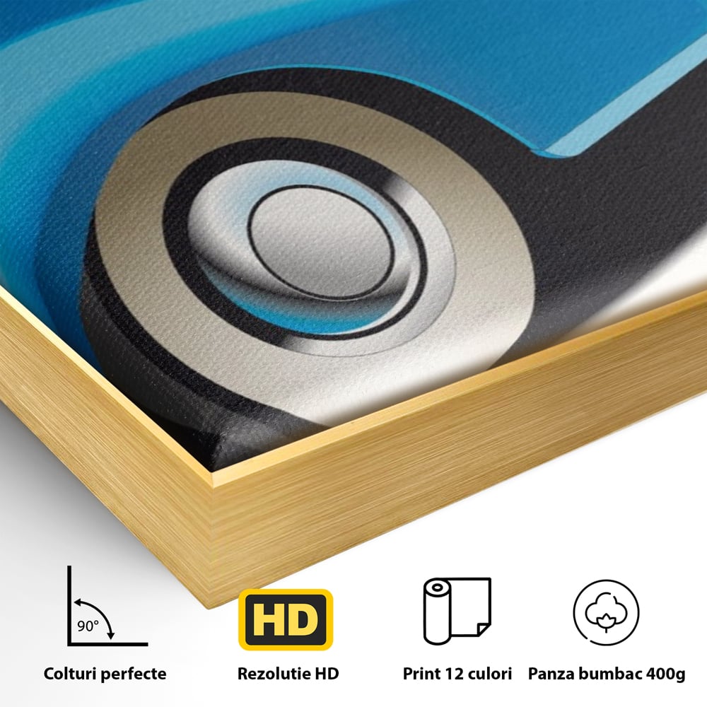 Tablou Canvas Premium LuxCanva® A1273, Blue Old Car, Camera Copil, Masina De Epoca, Albastru, Dormitor, Culori Vibrante