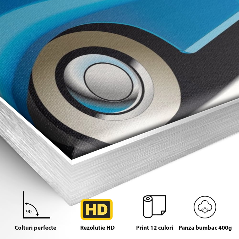 Tablou Canvas Premium LuxCanva® A1273, Blue Old Car, Camera Copil, Masina De Epoca, Albastru, Dormitor, Culori Vibrante
