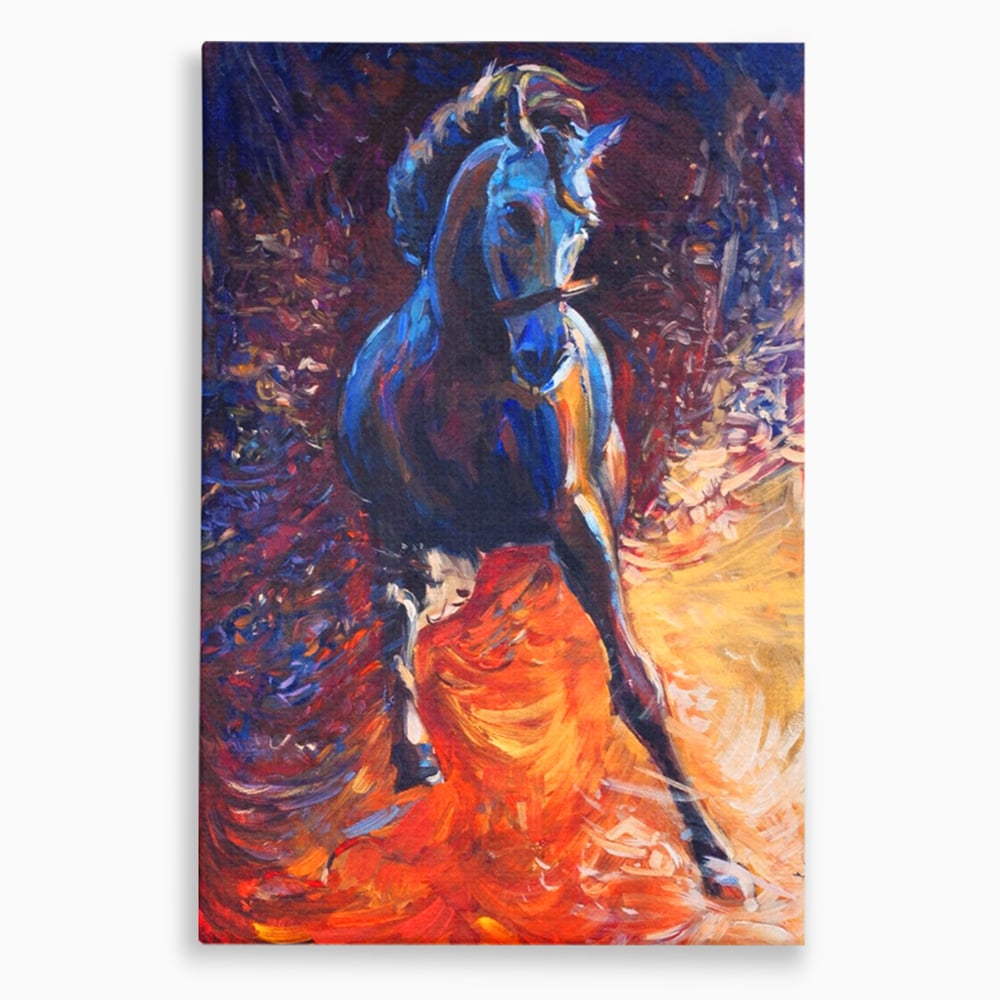 Tablou Canvas Premium LuxCanva® A1274, Horse, Living, Cal, Curse, Animal, Dormitor, Culori Vibrante
