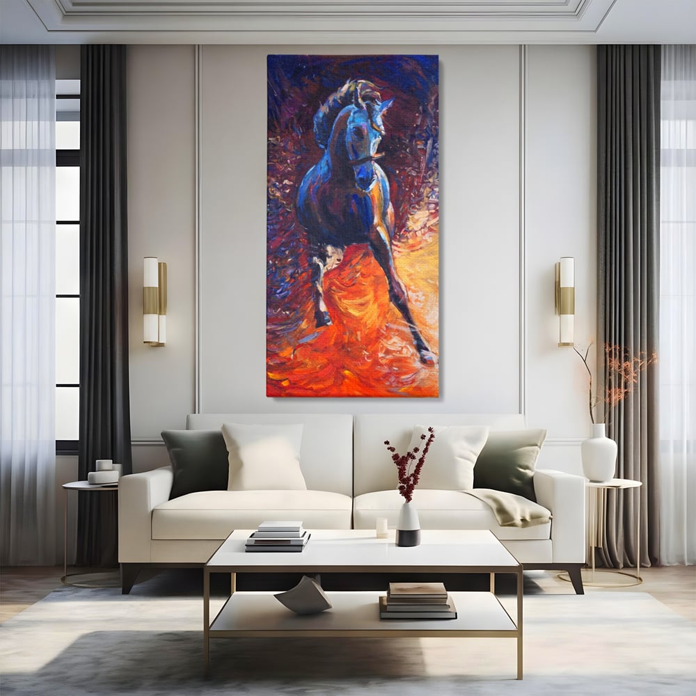 Tablou Canvas Premium LuxCanva® A1274, Horse, Living, Cal, Curse, Animal, Dormitor, Culori Vibrante