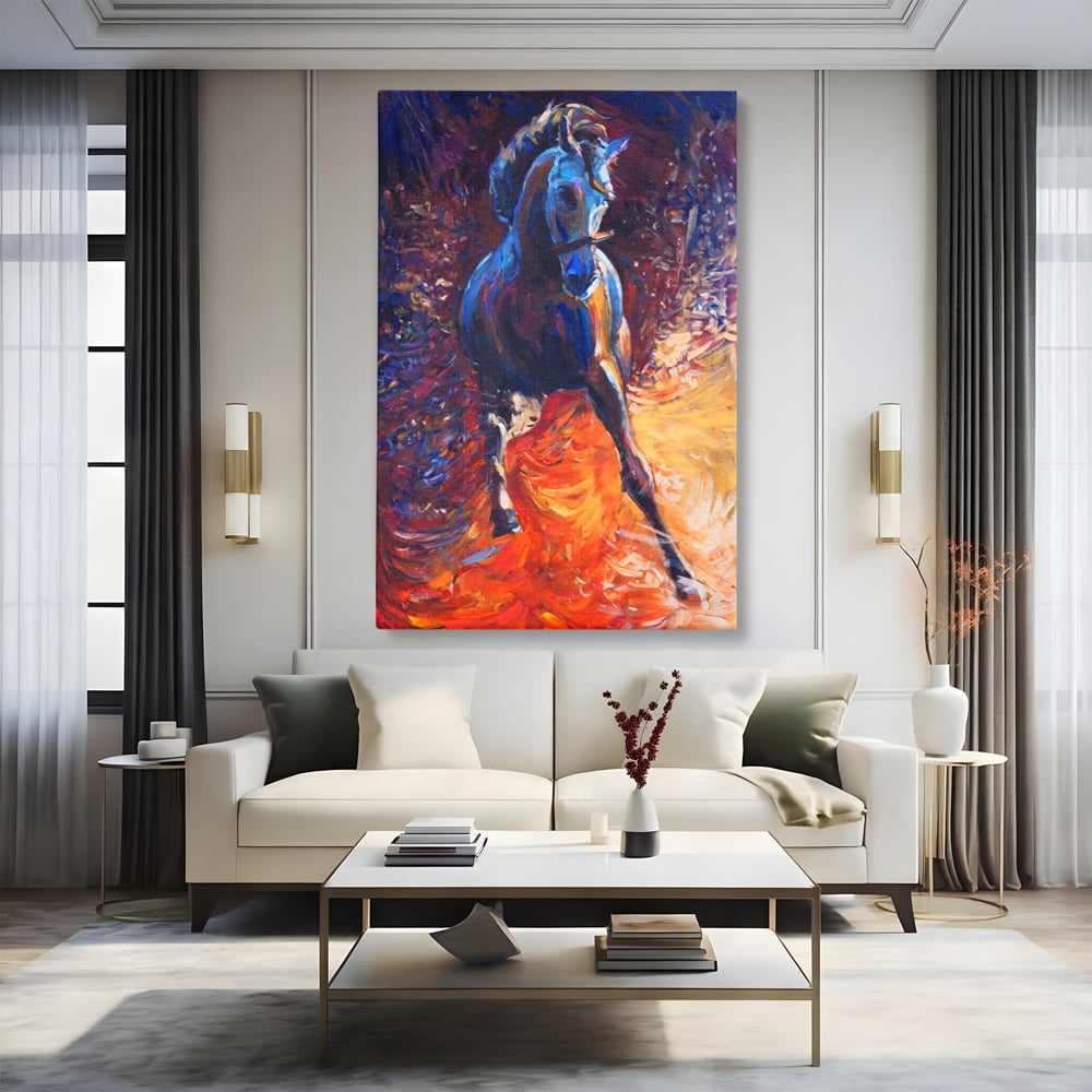 Tablou Canvas Premium LuxCanva® A1274, Horse, Living, Cal, Curse, Animal, Dormitor, Culori Vibrante