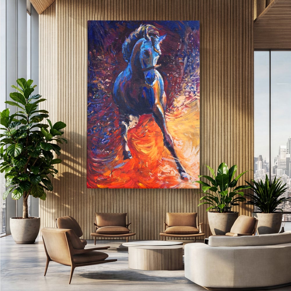 Tablou Canvas Premium LuxCanva® A1274, Horse, Living, Cal, Curse, Animal, Dormitor, Culori Vibrante
