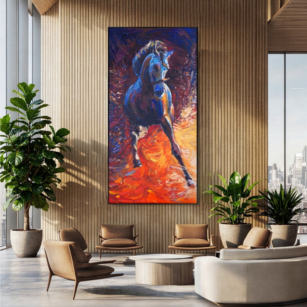 Tablou Canvas Premium LuxCanva® A1274, Horse, Living, Cal, Curse, Animal, Dormitor, Culori Vibrante