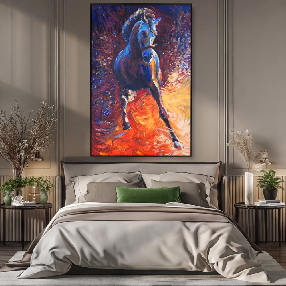 Tablou Canvas Premium LuxCanva® A1274, Horse, Living, Cal, Curse, Animal, Dormitor, Culori Vibrante