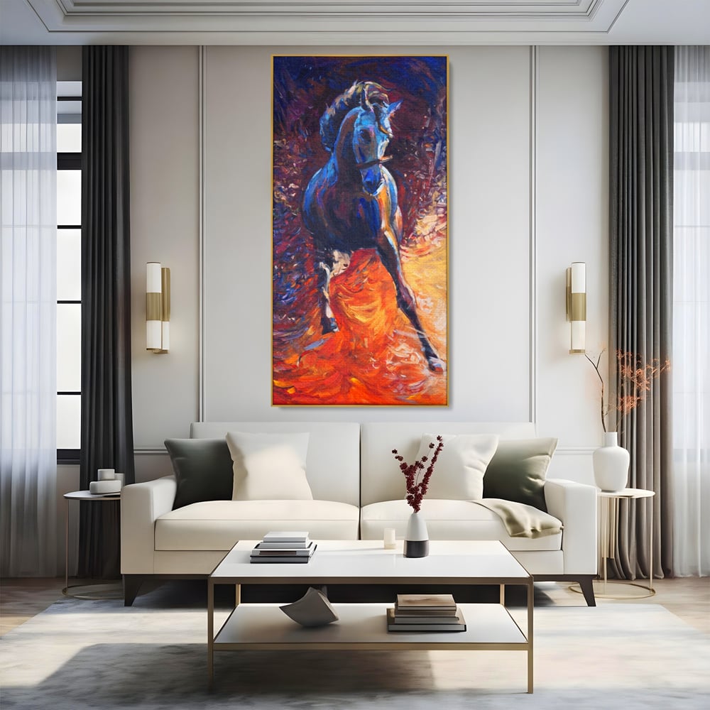 Tablou Canvas Premium LuxCanva® A1274, Horse, Living, Cal, Curse, Animal, Dormitor, Culori Vibrante