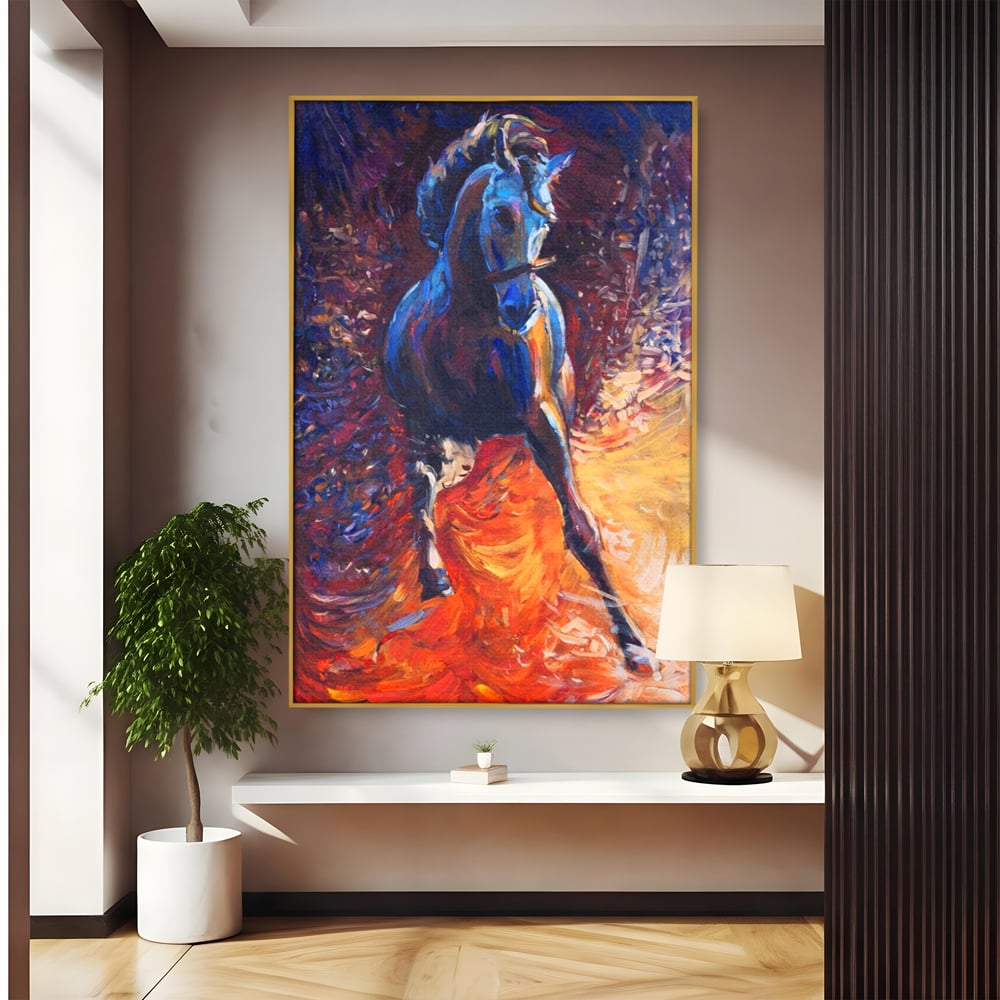 Tablou Canvas Premium LuxCanva® A1274, Horse, Living, Cal, Curse, Animal, Dormitor, Culori Vibrante