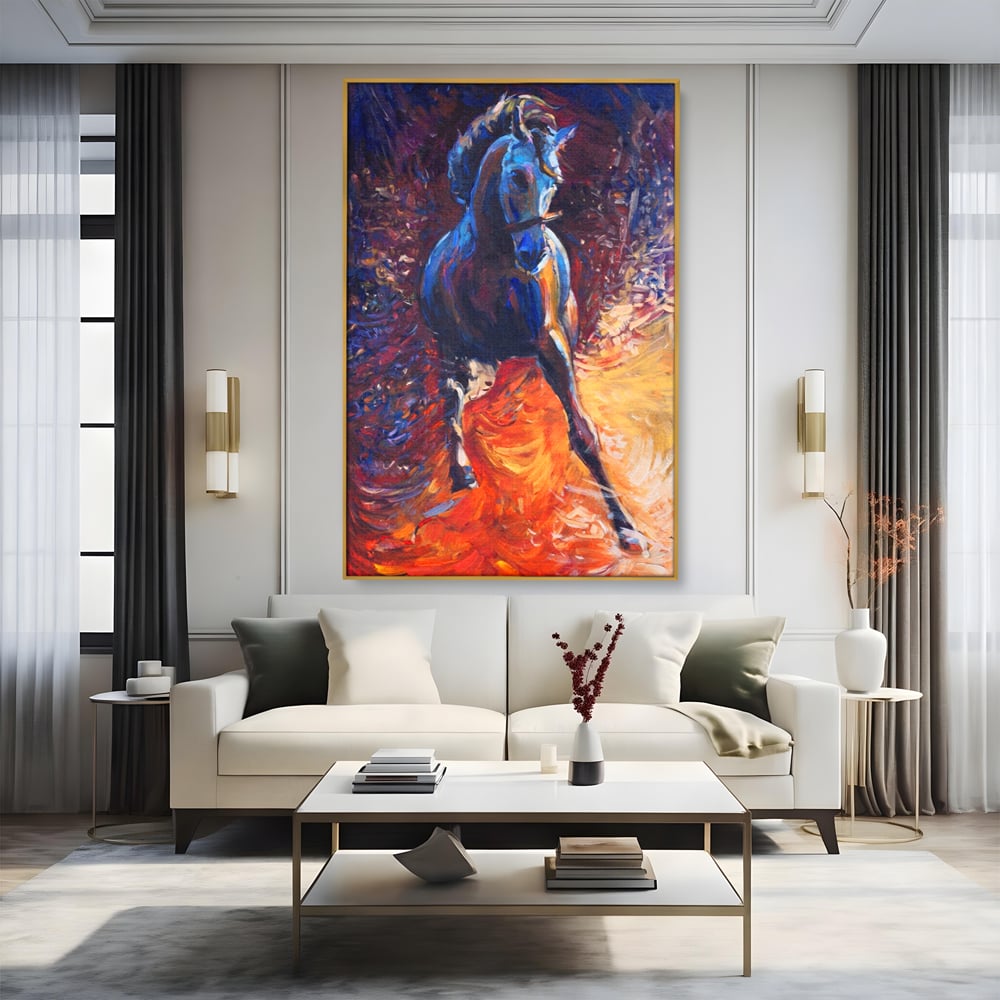 Tablou Canvas Premium LuxCanva® A1274, Horse, Living, Cal, Curse, Animal, Dormitor, Culori Vibrante