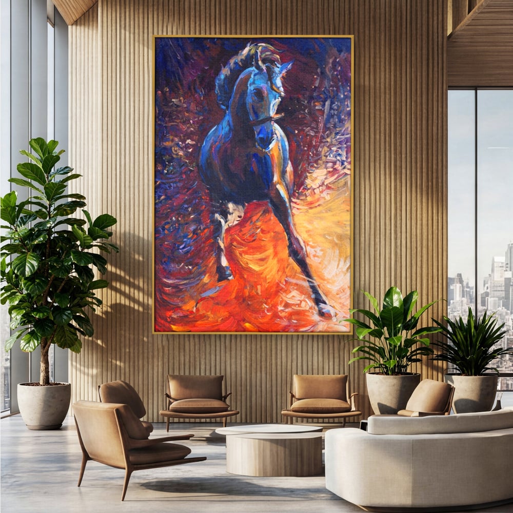 Tablou Canvas Premium LuxCanva® A1274, Horse, Living, Cal, Curse, Animal, Dormitor, Culori Vibrante