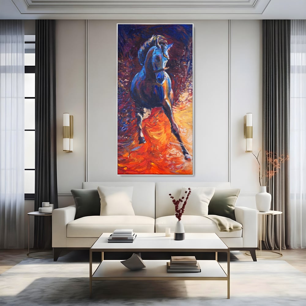 Tablou Canvas Premium LuxCanva® A1274, Horse, Living, Cal, Curse, Animal, Dormitor, Culori Vibrante