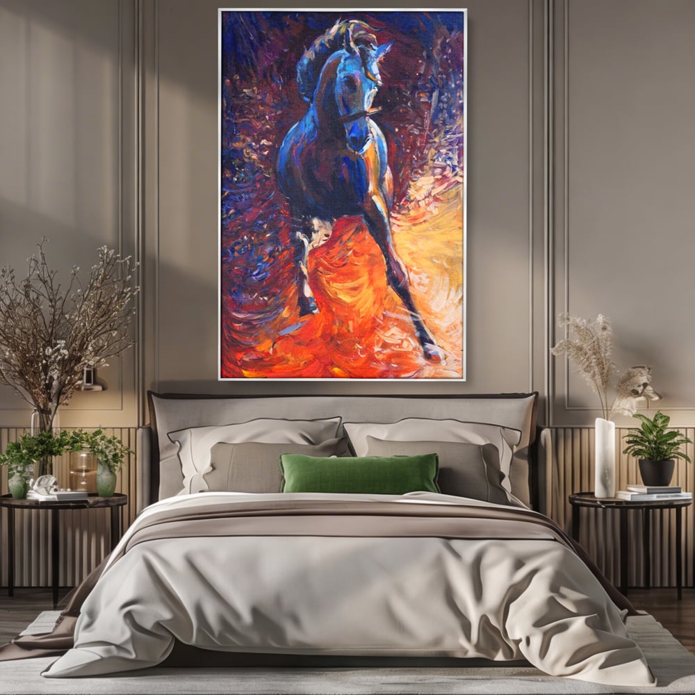 Tablou Canvas Premium LuxCanva® A1274, Horse, Living, Cal, Curse, Animal, Dormitor, Culori Vibrante