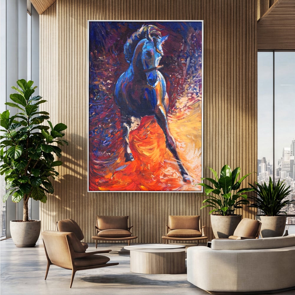 Tablou Canvas Premium LuxCanva® A1274, Horse, Living, Cal, Curse, Animal, Dormitor, Culori Vibrante