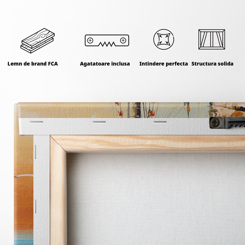 Leinwand Wandkunst Leinwand Wandkunst LuxCanva® A1285, Altes Boot, Wohnen, Leben, Dampf, Hafen, Meer, Vogel, Vogel, Schlafzimmer, leuchtende Farben