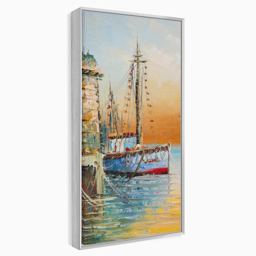Leinwand Wandkunst Leinwand Wandkunst LuxCanva® A1285, Altes Boot, Wohnen, Leben, Dampf, Hafen, Meer, Vogel, Vogel, Schlafzimmer, leuchtende Farben