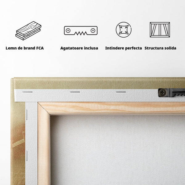 Tablou Canvas Premium LuxCanva® A1288, Pianul, Living, Instrument Muzical, Note Muzicale, Portativ, Studio, Culori Vibrante
