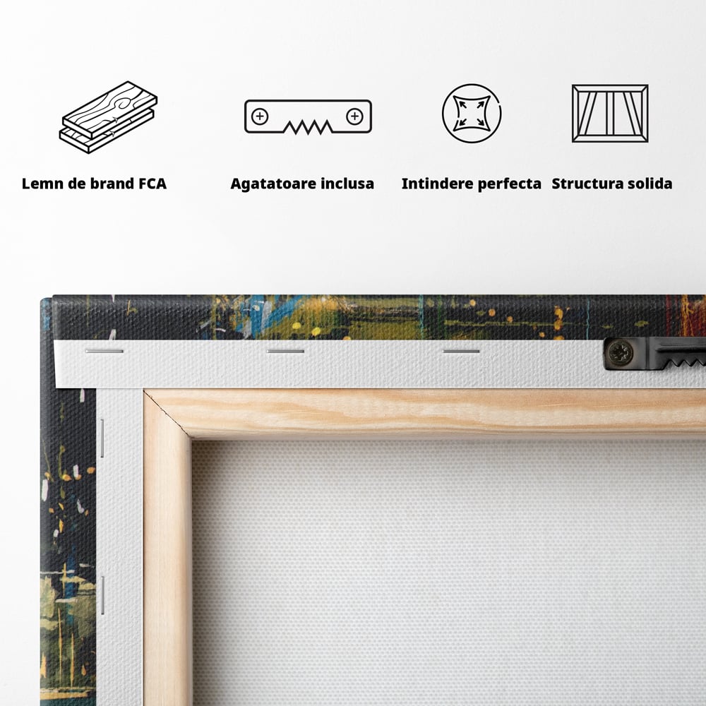 Tablou Canvas Premium LuxCanva® A1289, Night Club, Living, Oameni, Cafenea, Restaurant, Lumini, Culori Vibrante