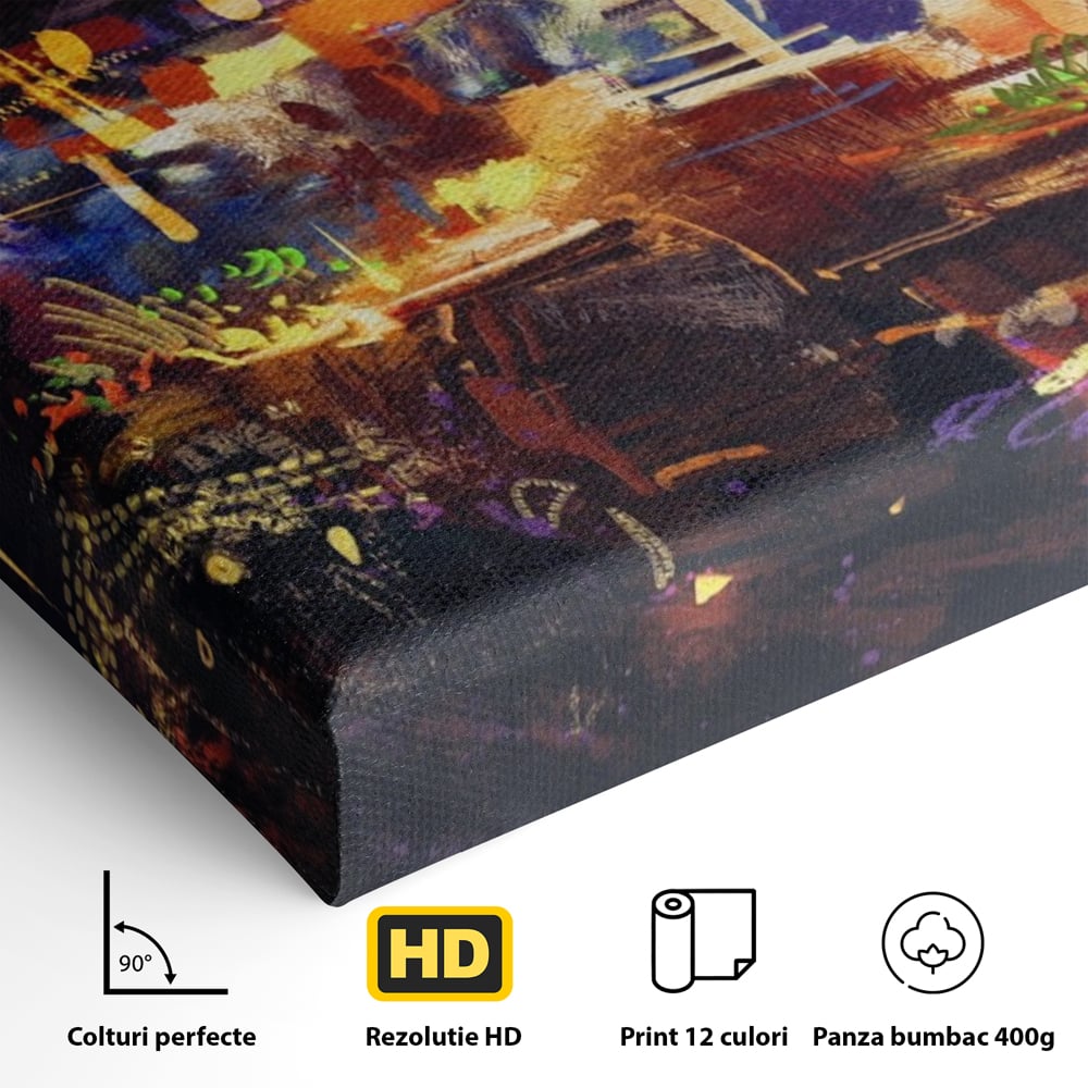 Leinwandbilder Premium LuxCanva® A1290, Bunter Markt, Wohnen, Laden, Menschen, Abstrakt, Lichter, Kräftige Farben