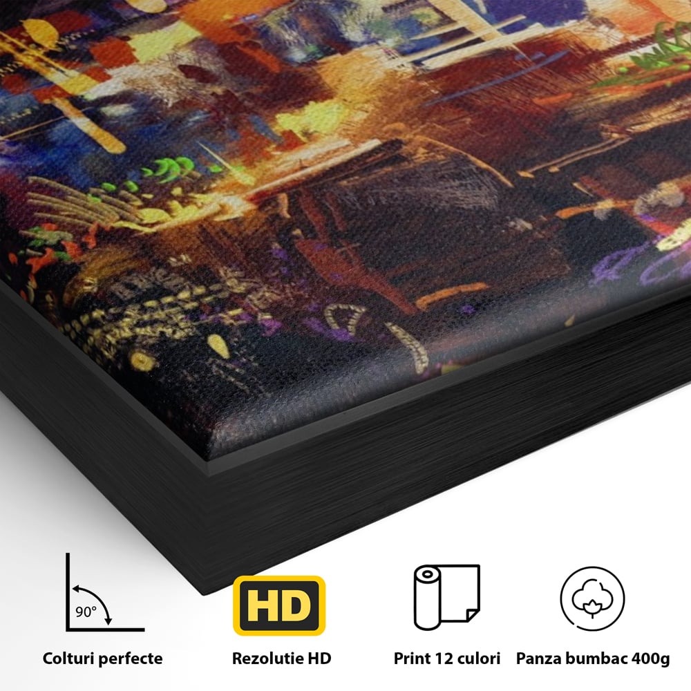 Leinwandbilder Premium LuxCanva® A1290, Bunter Markt, Wohnen, Laden, Menschen, Abstrakt, Lichter, Kräftige Farben