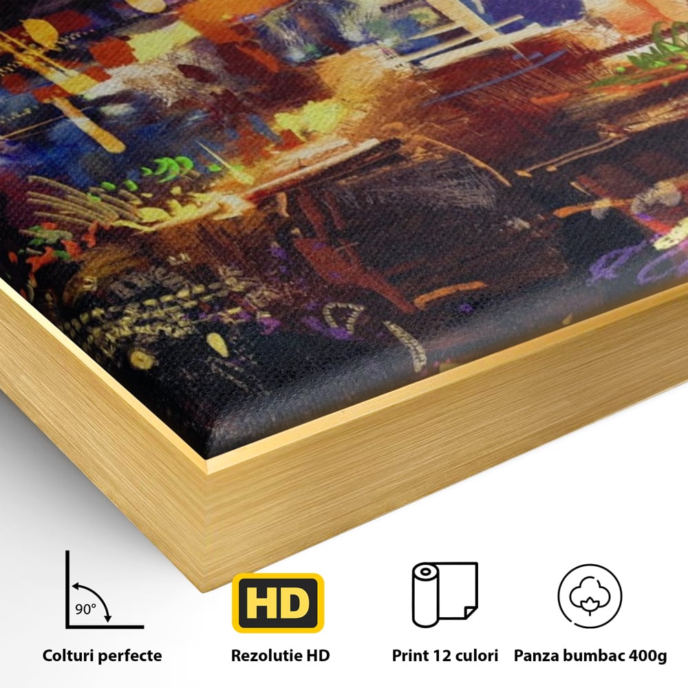 Leinwandbilder Premium LuxCanva® A1290, Bunter Markt, Wohnen, Laden, Menschen, Abstrakt, Lichter, Kräftige Farben