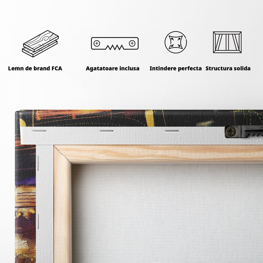 Leinwandbilder Premium LuxCanva® A1290, Bunter Markt, Wohnen, Laden, Menschen, Abstrakt, Lichter, Kräftige Farben
