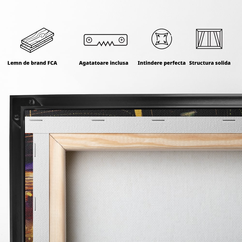 Leinwandbilder Premium LuxCanva® A1290, Bunter Markt, Wohnen, Laden, Menschen, Abstrakt, Lichter, Kräftige Farben