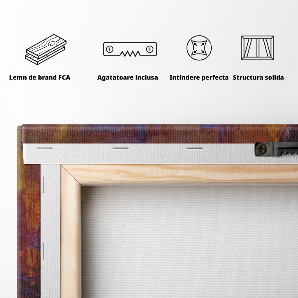 Tablou Canvas Premium LuxCanva® A1291, The Old City, Living, Arhitectura, Oras Vechi, Pod, Rau, Dormitor, Culori Vibrante