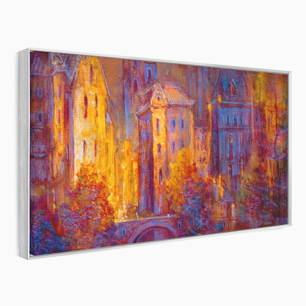 Tablou Canvas Premium LuxCanva® A1291, The Old City, Living, Arhitectura, Oras Vechi, Pod, Rau, Dormitor, Culori Vibrante