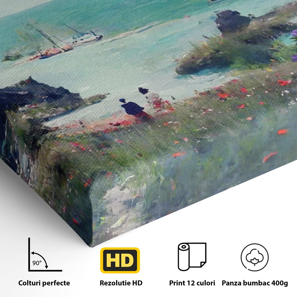 Tablou Canvas Premium LuxCanva® A1292, Blue Sky, Living, Vara, Cer, Oameni, Mare, Dormitor, Culori Vibrante