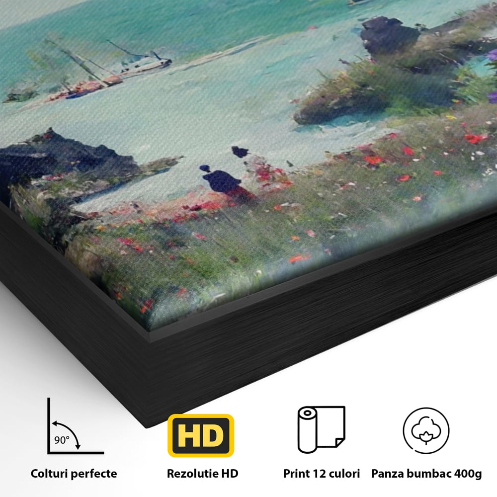 Tablou Canvas Premium LuxCanva® A1292, Blue Sky, Living, Vara, Cer, Oameni, Mare, Dormitor, Culori Vibrante