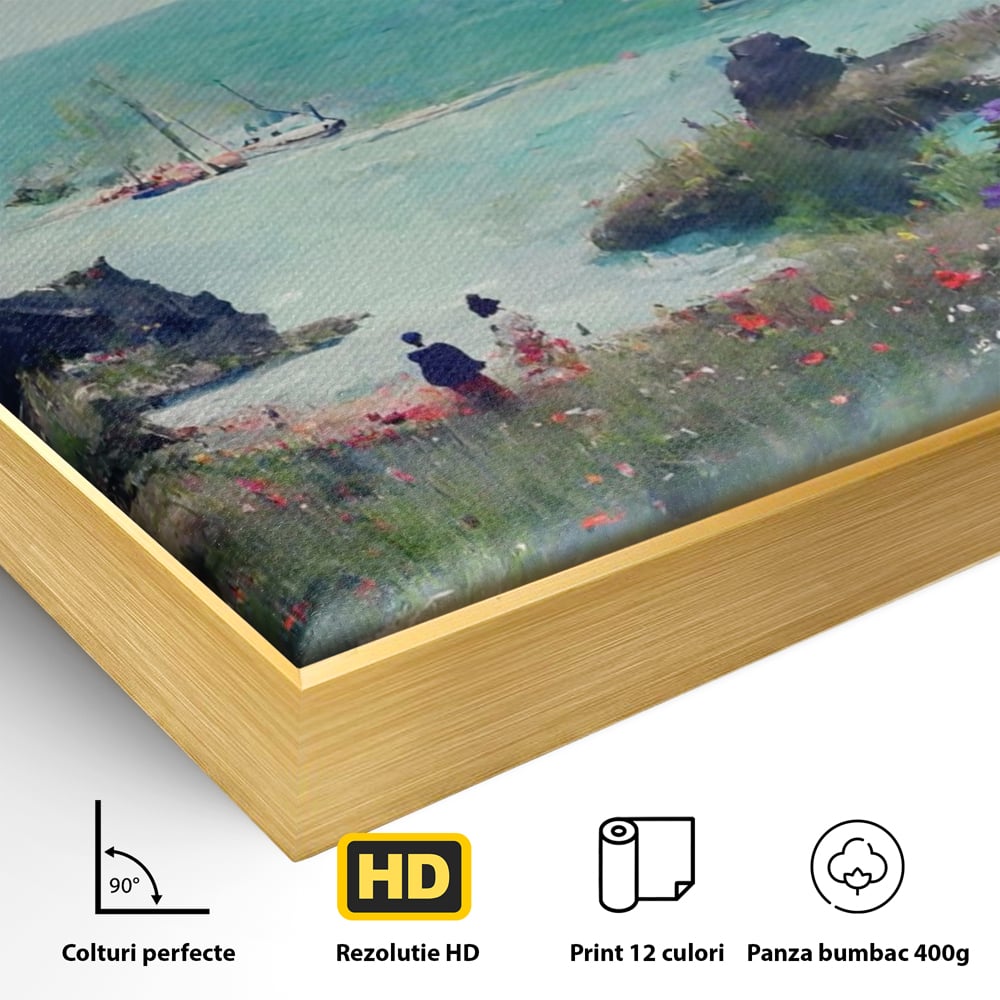 Tablou Canvas Premium LuxCanva® A1292, Blue Sky, Living, Vara, Cer, Oameni, Mare, Dormitor, Culori Vibrante