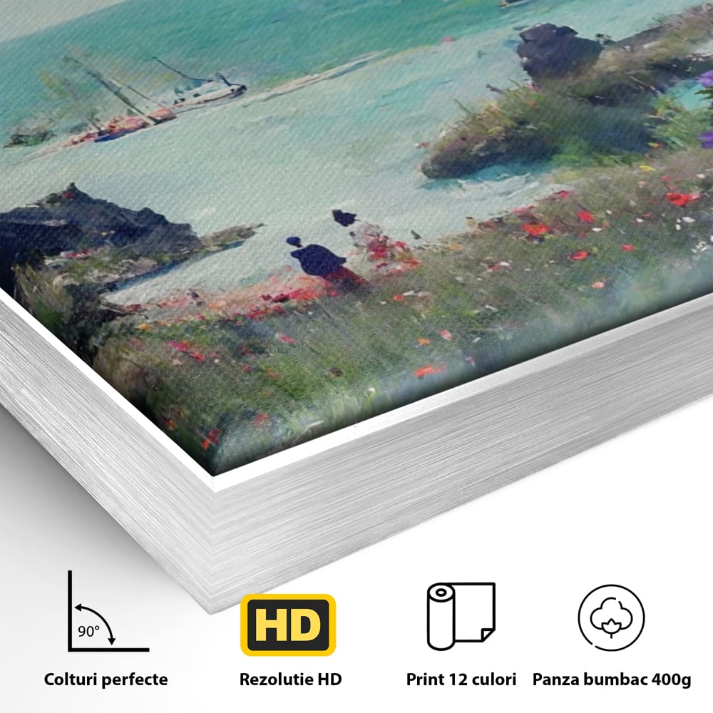 Tablou Canvas Premium LuxCanva® A1292, Blue Sky, Living, Vara, Cer, Oameni, Mare, Dormitor, Culori Vibrante