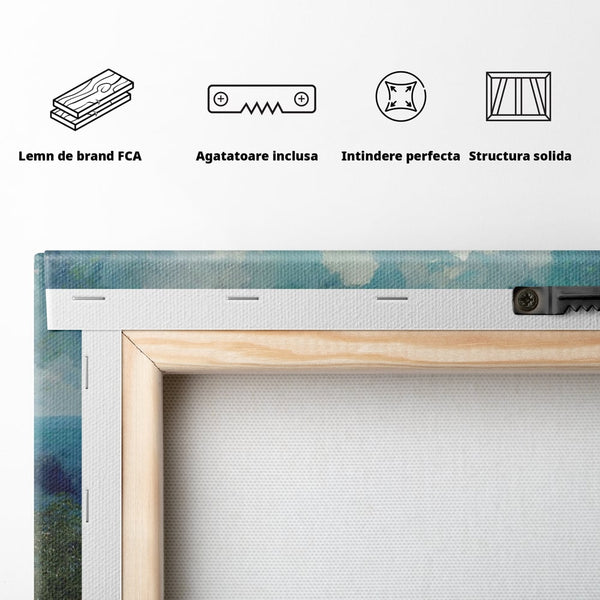 Leinwandbilder LuxCanva Premium-Leinwandbilder® A1292, Blauer Himmel, Wohnen, Sommer, Himmel, Menschen, Meer, Schlafzimmer, Lebendige Farben