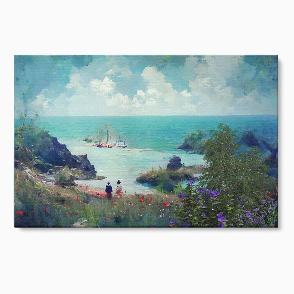 Tablou Canvas Premium LuxCanva® A1292, Blue Sky, Living, Vara, Cer, Oameni, Mare, Dormitor, Culori Vibrante
