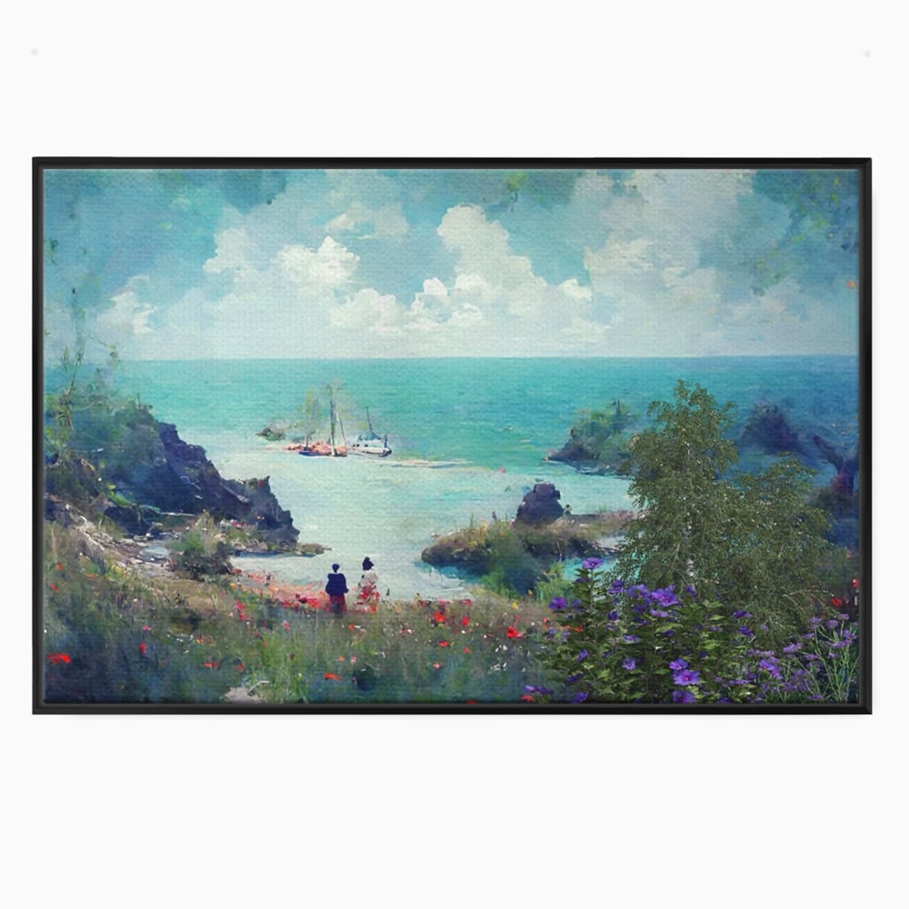 Tablou Canvas Premium LuxCanva® A1292, Blue Sky, Living, Vara, Cer, Oameni, Mare, Dormitor, Culori Vibrante