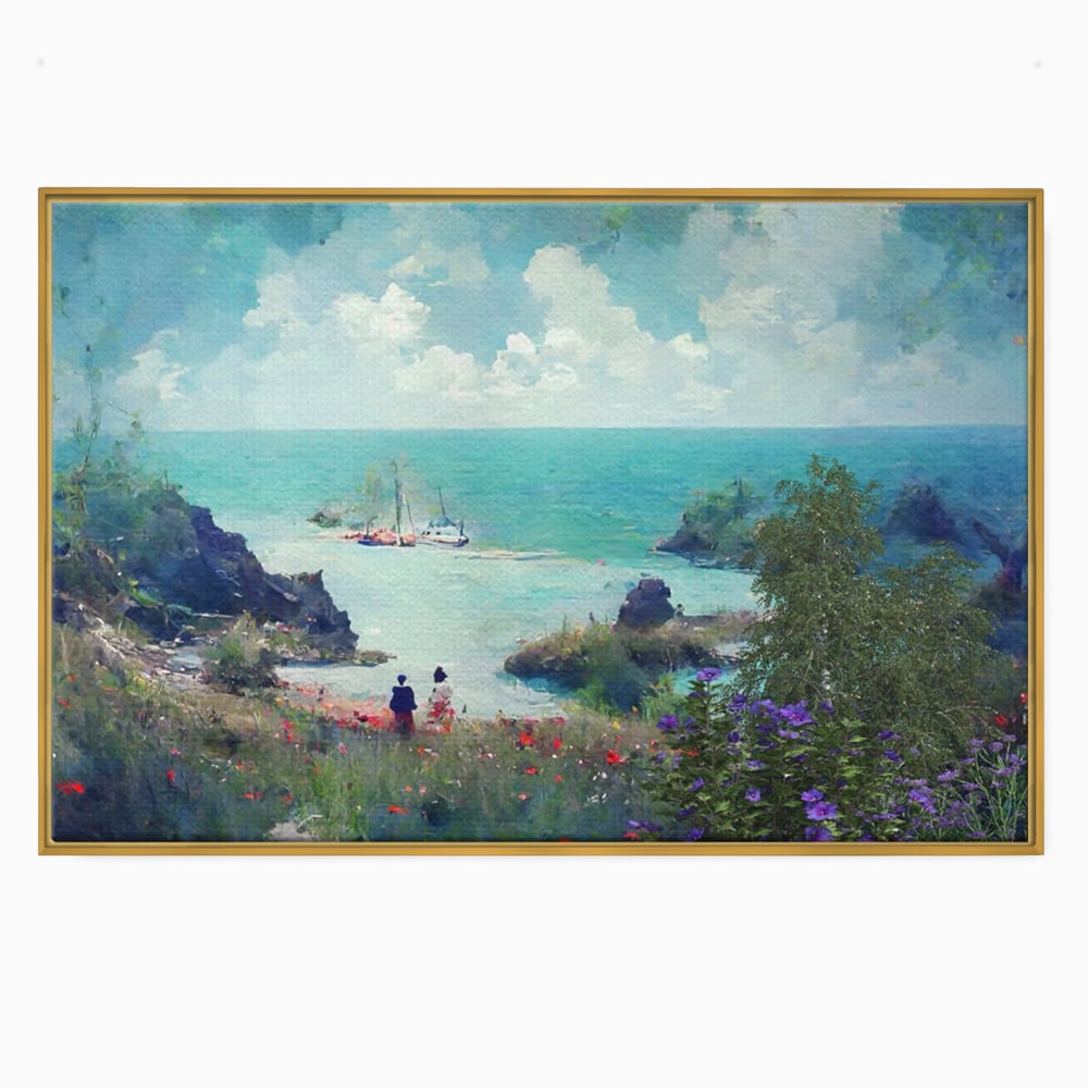 Tablou Canvas Premium LuxCanva® A1292, Blue Sky, Living, Vara, Cer, Oameni, Mare, Dormitor, Culori Vibrante
