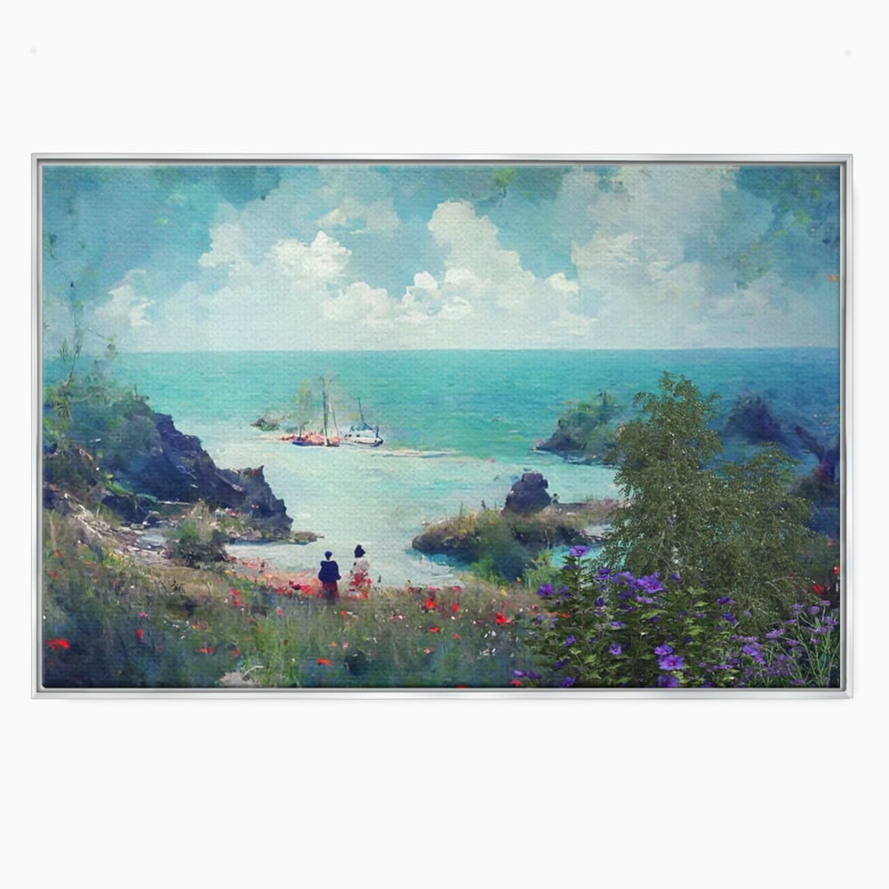 Tablou Canvas Premium LuxCanva® A1292, Blue Sky, Living, Vara, Cer, Oameni, Mare, Dormitor, Culori Vibrante