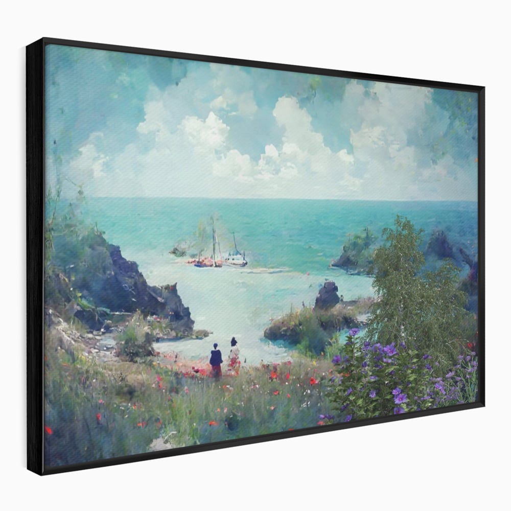 Tablou Canvas Premium LuxCanva® A1292, Blue Sky, Living, Vara, Cer, Oameni, Mare, Dormitor, Culori Vibrante