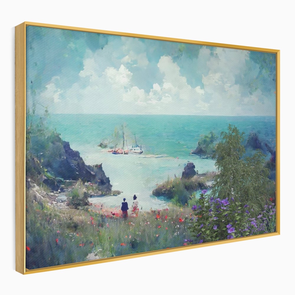 Tablou Canvas Premium LuxCanva® A1292, Blue Sky, Living, Vara, Cer, Oameni, Mare, Dormitor, Culori Vibrante