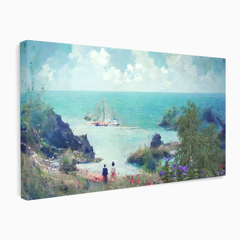Tablou Canvas Premium LuxCanva® A1292, Blue Sky, Living, Vara, Cer, Oameni, Mare, Dormitor, Culori Vibrante