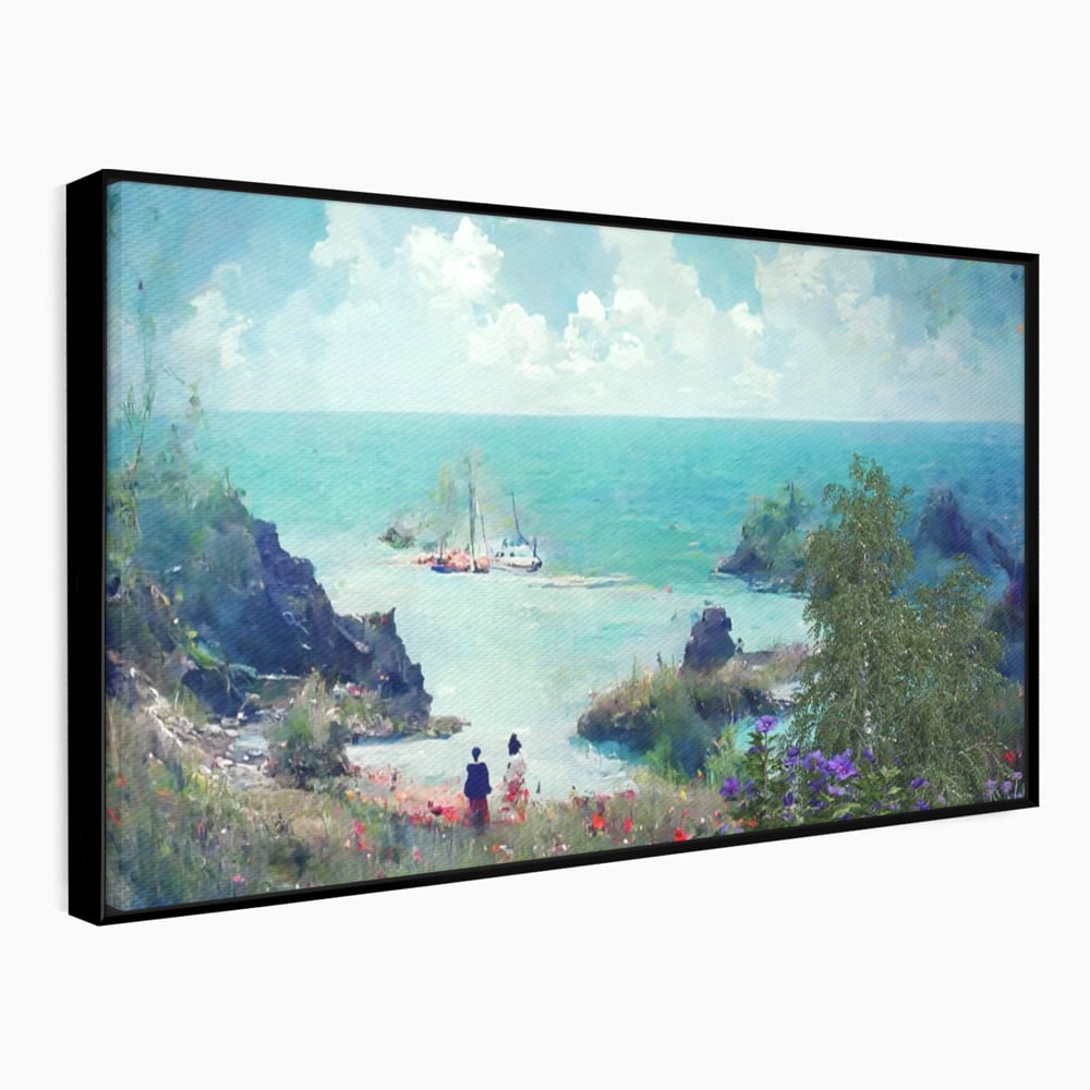 Tablou Canvas Premium LuxCanva® A1292, Blue Sky, Living, Vara, Cer, Oameni, Mare, Dormitor, Culori Vibrante
