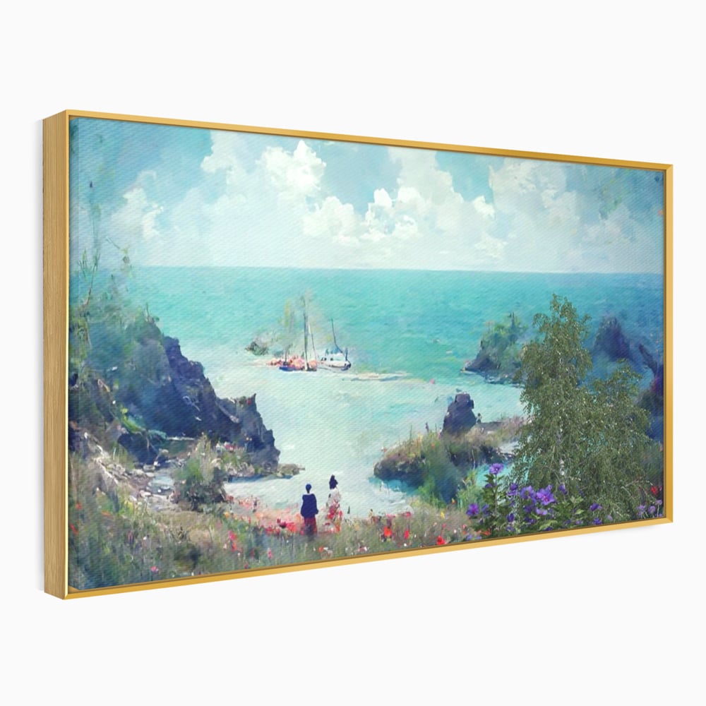 Tablou Canvas Premium LuxCanva® A1292, Blue Sky, Living, Vara, Cer, Oameni, Mare, Dormitor, Culori Vibrante