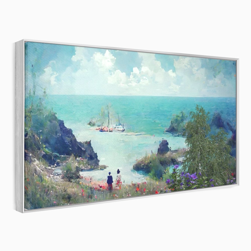 Tablou Canvas Premium LuxCanva® A1292, Blue Sky, Living, Vara, Cer, Oameni, Mare, Dormitor, Culori Vibrante
