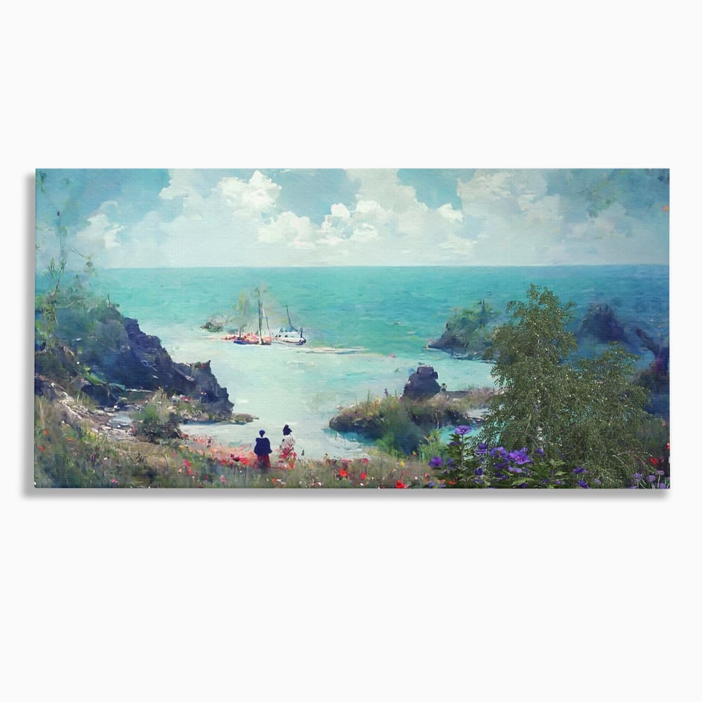 Tablou Canvas Premium LuxCanva® A1292, Blue Sky, Living, Vara, Cer, Oameni, Mare, Dormitor, Culori Vibrante