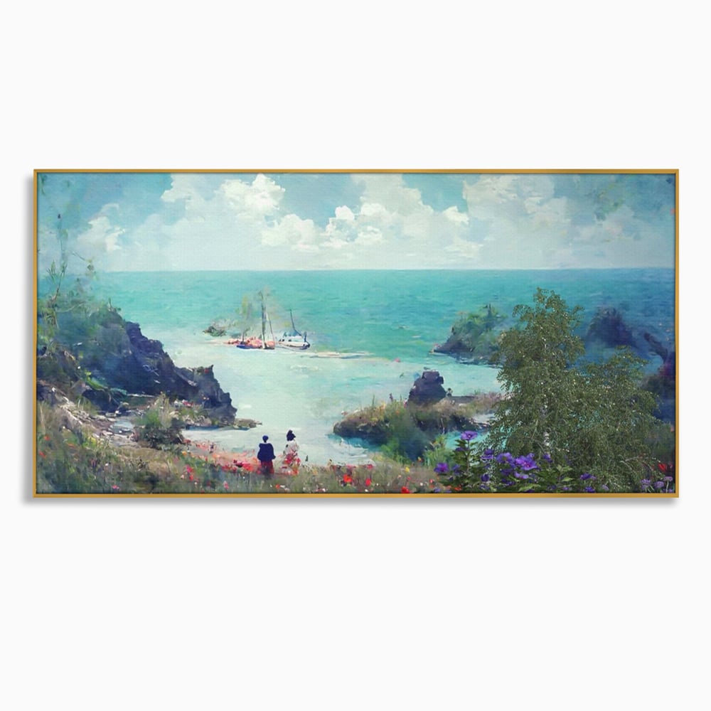 Tablou Canvas Premium LuxCanva® A1292, Blue Sky, Living, Vara, Cer, Oameni, Mare, Dormitor, Culori Vibrante