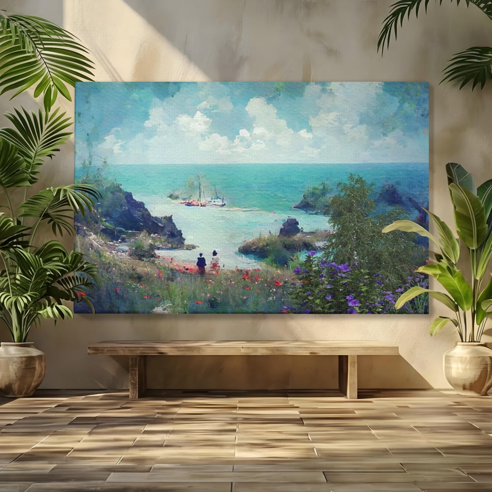 Tablou Canvas Premium LuxCanva® A1292, Blue Sky, Living, Vara, Cer, Oameni, Mare, Dormitor, Culori Vibrante