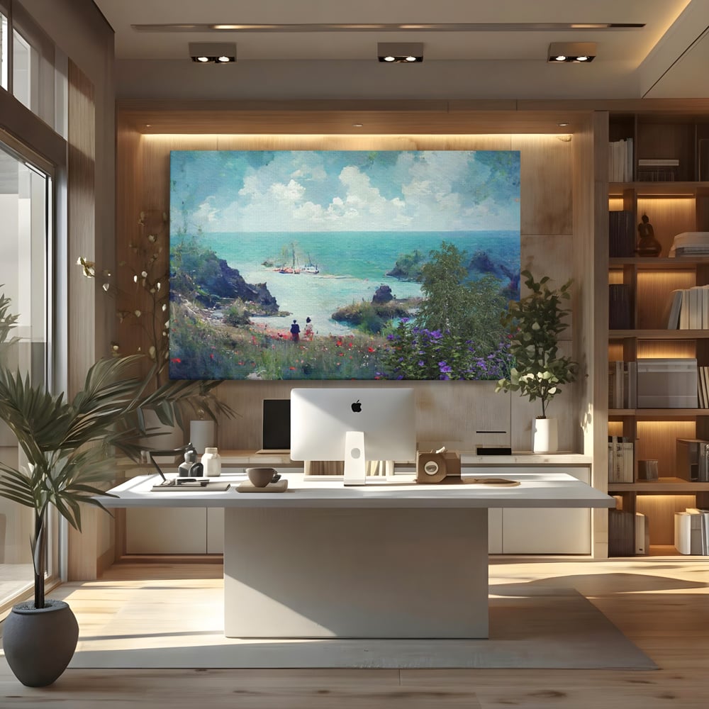 Tablou Canvas Premium LuxCanva® A1292, Blue Sky, Living, Vara, Cer, Oameni, Mare, Dormitor, Culori Vibrante