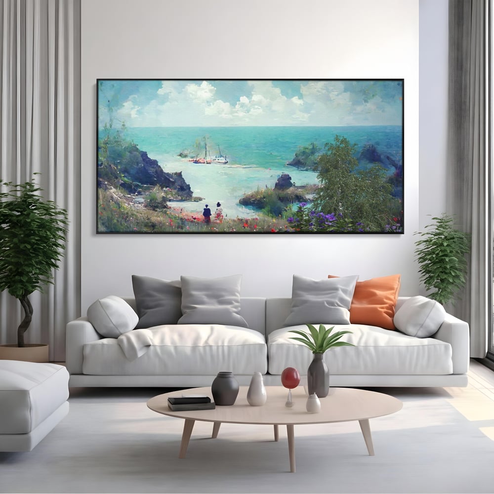 Tablou Canvas Premium LuxCanva® A1292, Blue Sky, Living, Vara, Cer, Oameni, Mare, Dormitor, Culori Vibrante
